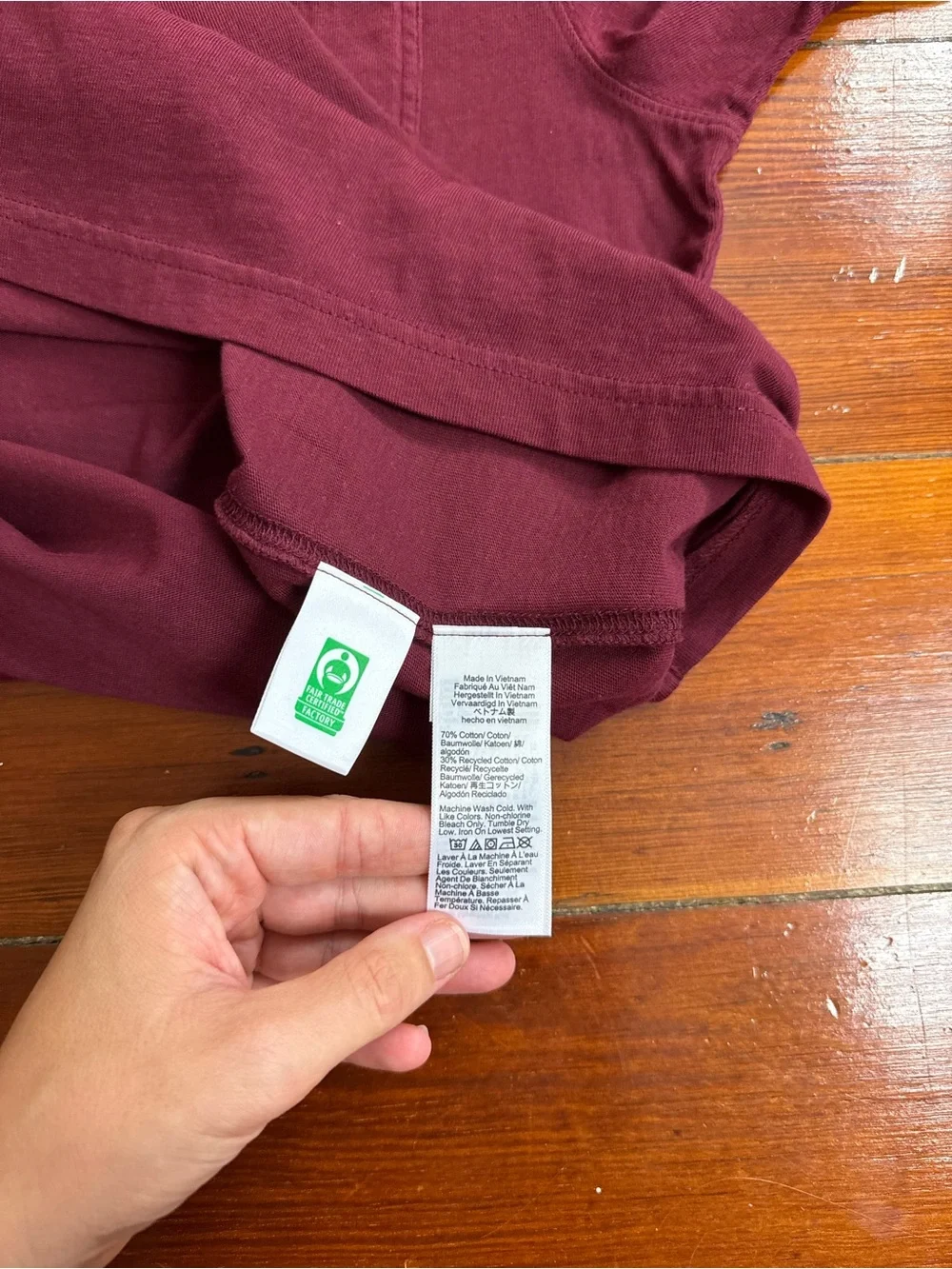 NWT J. Crew Vintage Wash Cotton Pocket T-Shirt in Maroon Sz S 💚🍄